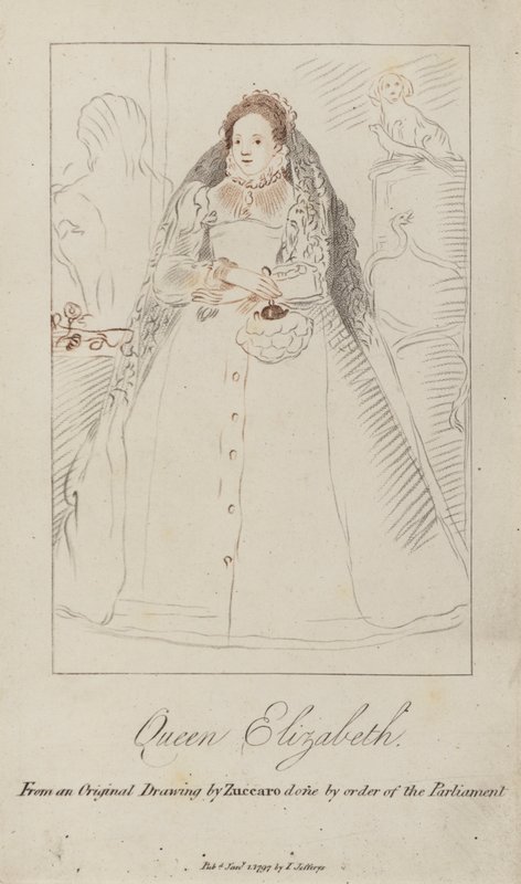 I. Erzsébet királynő (színes metszet) alkotó: Federico (after) Zuccari or Zuccaro