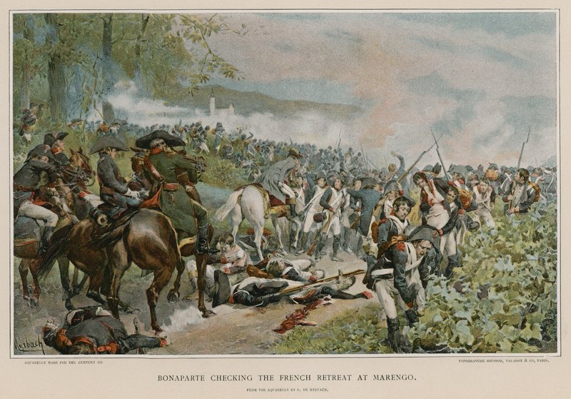 Bonaparte ellenőrzi a francia visszavonulást Marengónál alkotó: Felicien baron de Myrbach Rheinfeld