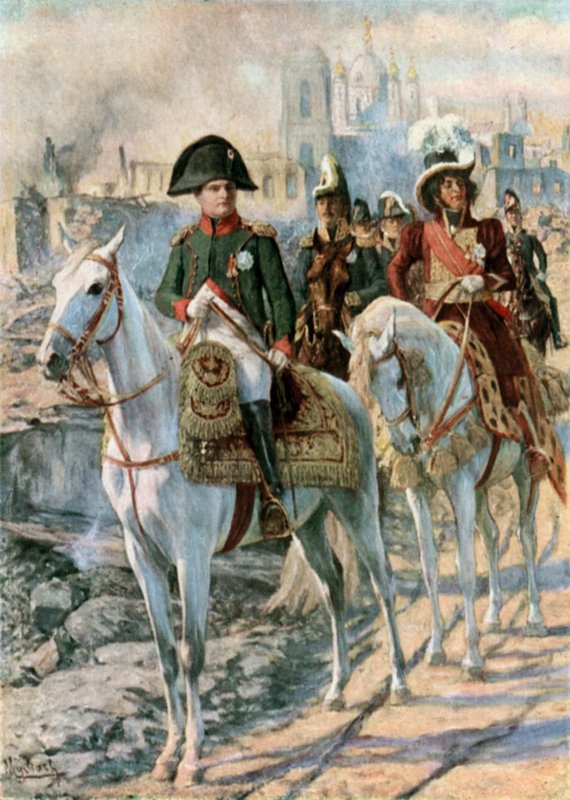 Napóleon Szmolenszk romjai között alkotó: Felicien baron de Myrbach Rheinfeld