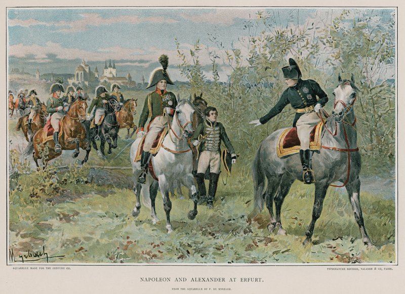 Napóleon és Sándor Erfurtnál alkotó: Felicien baron de Myrbach Rheinfeld