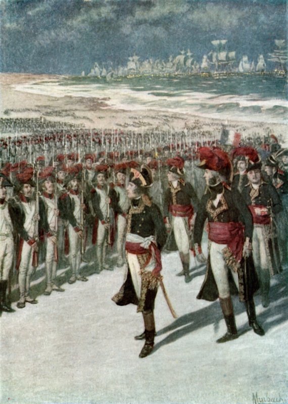 Napóleon áttekinti a csapatokat Boulogne-ban alkotó: Felicien baron de Myrbach Rheinfeld