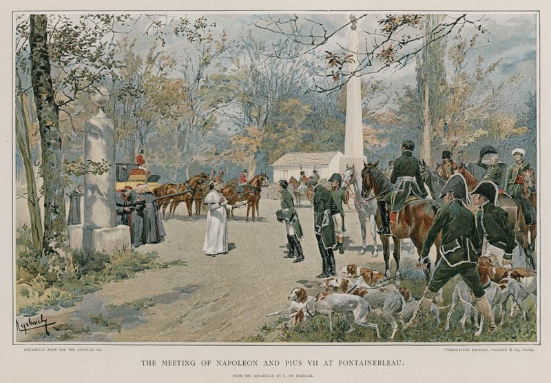 Napóleon és VII. Pius találkozása Fontainebleau-ban alkotó: Felicien baron de Myrbach Rheinfeld
