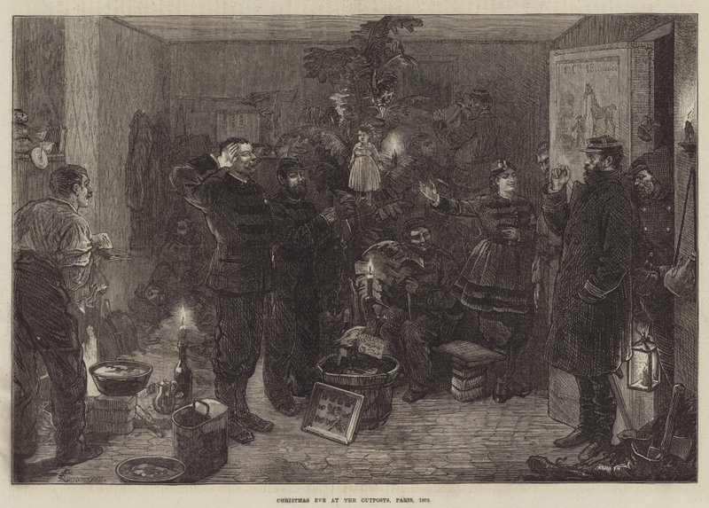 Karácsony este a külvárosokban, Párizs, 1870 alkotó: Felix Regamey