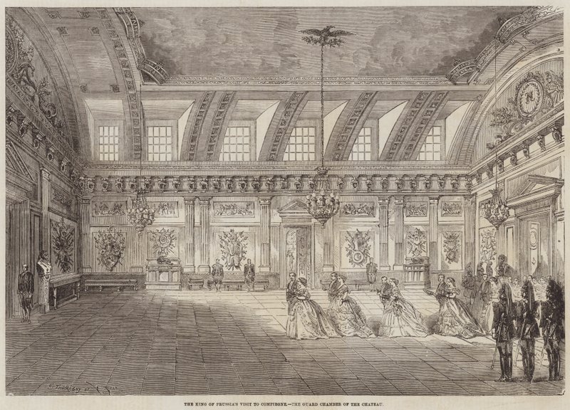 A porosz király látogatása Compiegne-ben, a kastély őrkamrájában alkotó: Felix Thorigny