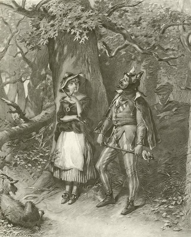 Ahogy tetszik. III. felvonás, III. jelenet (mélynyomás) alkotó: Felix Octavius Carr Darley