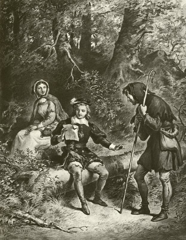 Ahogy tetszik. IV. felvonás – III. jelenet (mélynyomás) alkotó: Felix Octavius Carr Darley