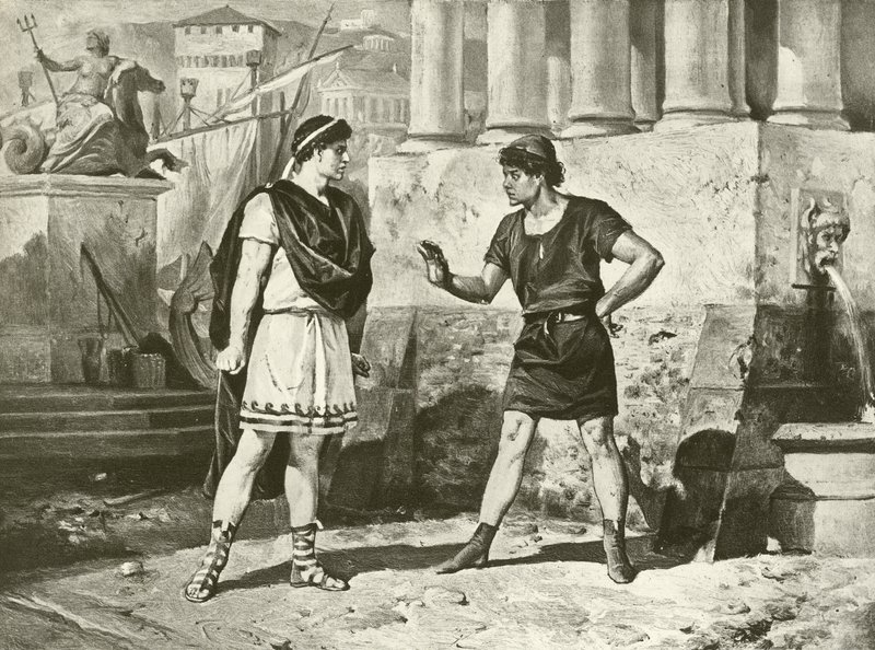 A hibák vígjátéka. I. felvonás, II. jelenet (mélynyomás) alkotó: Felix Octavius Carr Darley