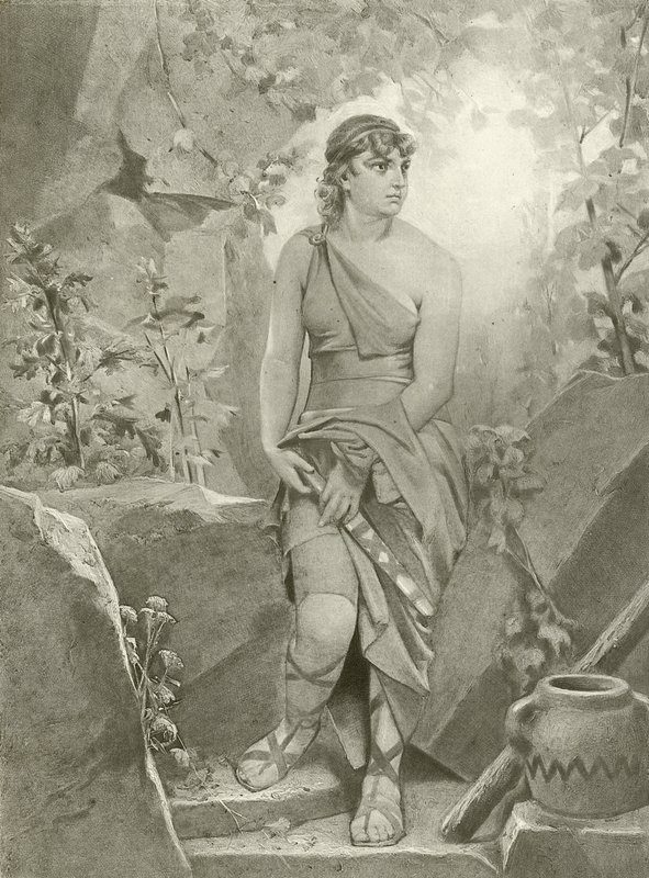 Cymbeline. III. felvonás, VI. jelenet (metszet) alkotó: Felix Octavius Carr Darley