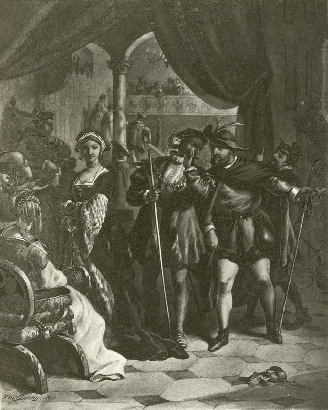 Henrik király VIII. I. felvonás, IV. jelenet (mélynyomás) alkotó: Felix Octavius Carr Darley