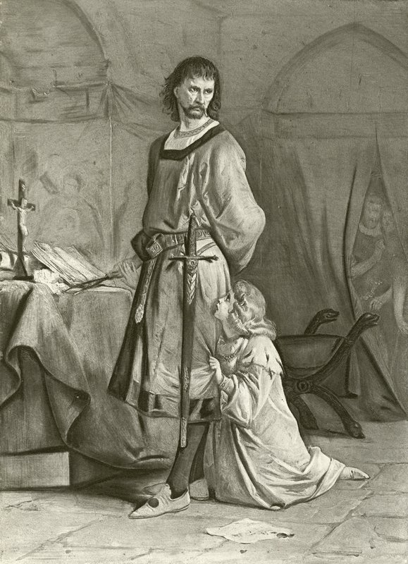 János király. IV. felvonás, I. jelenet (metszet) alkotó: Felix Octavius Carr Darley