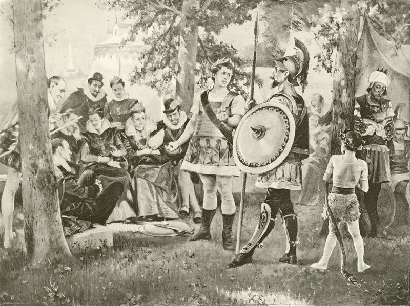 A szerelem munkája elveszett. V. felvonás, II. jelenet (mélynyomás) alkotó: Felix Octavius Carr Darley