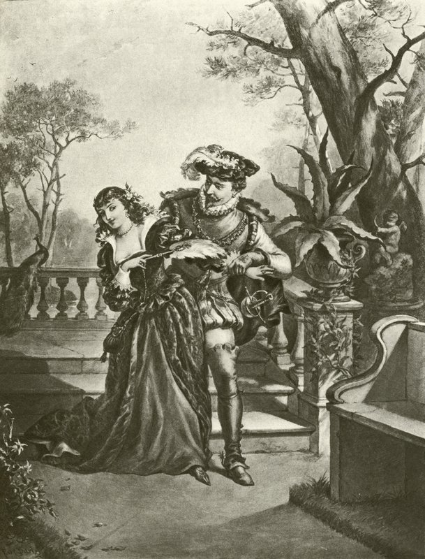 Sok hűhó semmiért. V. felvonás – II. jelenet (mélynyomás) alkotó: Felix Octavius Carr Darley