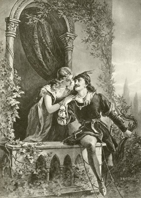 Rómeó és Júlia. III. felvonás – V. jelenet (mélynyomás) alkotó: Felix Octavius Carr Darley