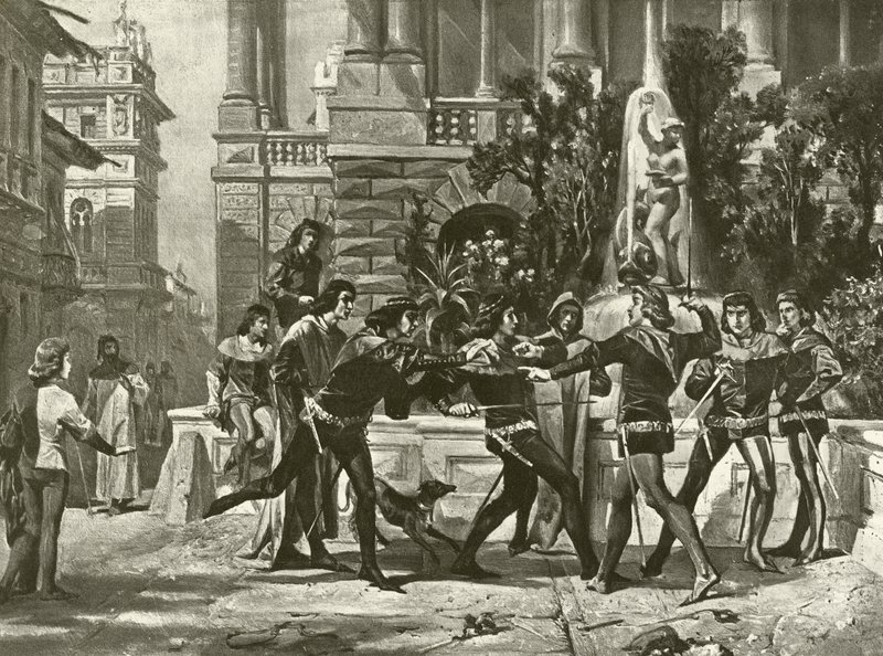 Rómeó és Júlia. III. felvonás, I. jelenet (mélynyomás) alkotó: Felix Octavius Carr Darley