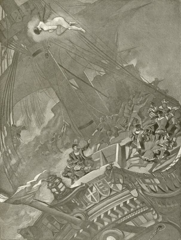 A vihar. I. felvonás, I. jelenet (mélynyomás) alkotó: Felix Octavius Carr Darley