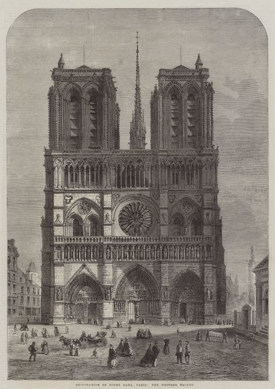 A párizsi Notre Dame, a nyugati homlokzat helyreállítása alkotó: Felix Thorigny