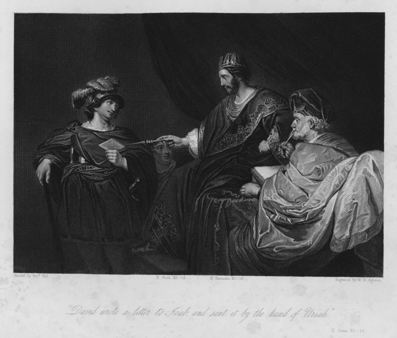 Dávid átadja a végzetes levelet Uriásnak, II. Sámuel XI alkotó: Ferdinand (after) Bol