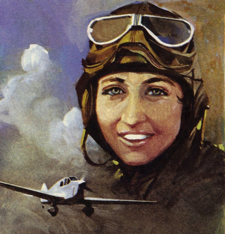 Amy Johnson, aki Croydonból repült Capetownba (színes lithó) alkotó: Ferdinando Tacconi