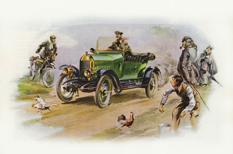 Morris Oxford 10hp (színes litográfia) alkotó: Ferdinando Tacconi