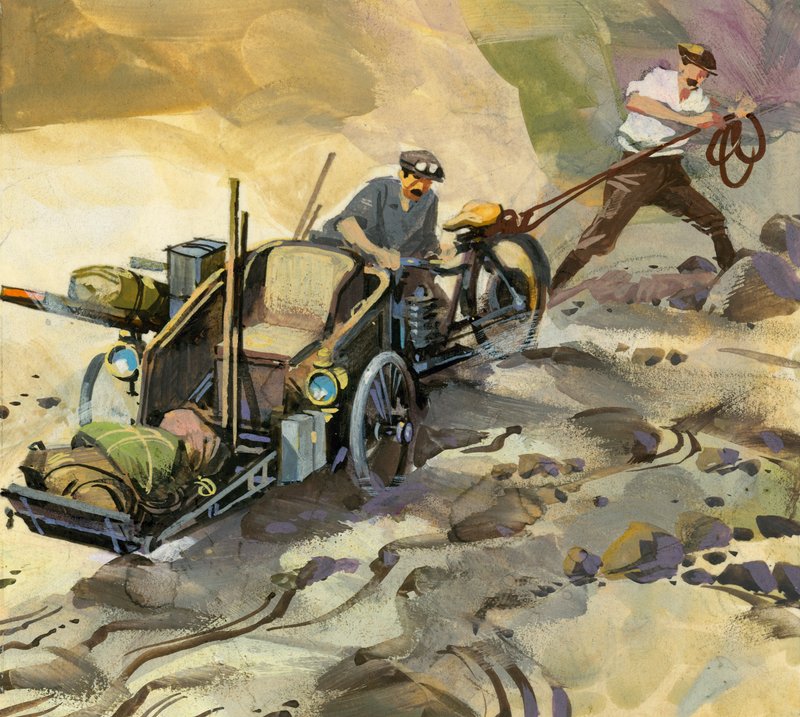 Tízezer mérföldes autóverseny (gouache, papír) alkotó: Ferdinando Tacconi