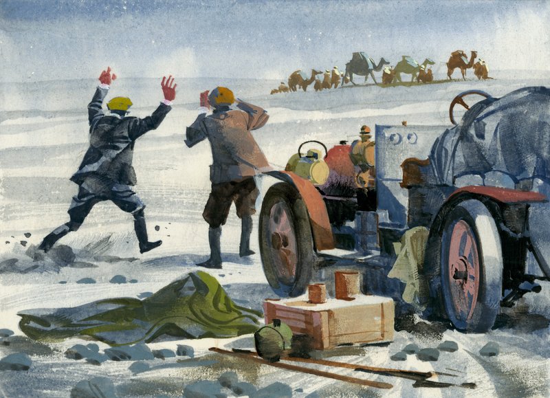 Tízezer mérföldes autóverseny (gouache, papír) alkotó: Ferdinando Tacconi