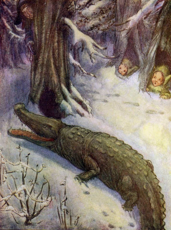 Krokodil megy tik-tak (színes litográfia) alkotó: Flora White