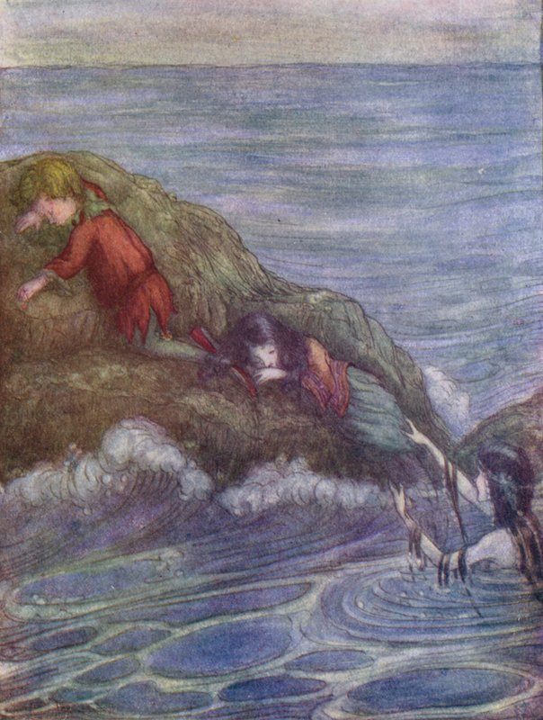 A lagúna, ahová Hook elől menekültek (színes litográfia) alkotó: Flora White