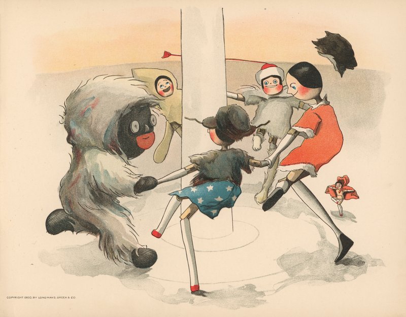 Illusztráció a The Golliwoggs Polar Adventures-hez alkotó: Florence K. Upton