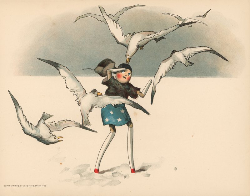 Illusztráció a The Golliwoggs Polar Adventures-hez alkotó: Florence K. Upton