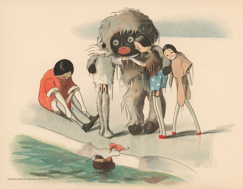 Illusztráció a The Golliwoggs Polar Adventures-hez alkotó: Florence K. Upton