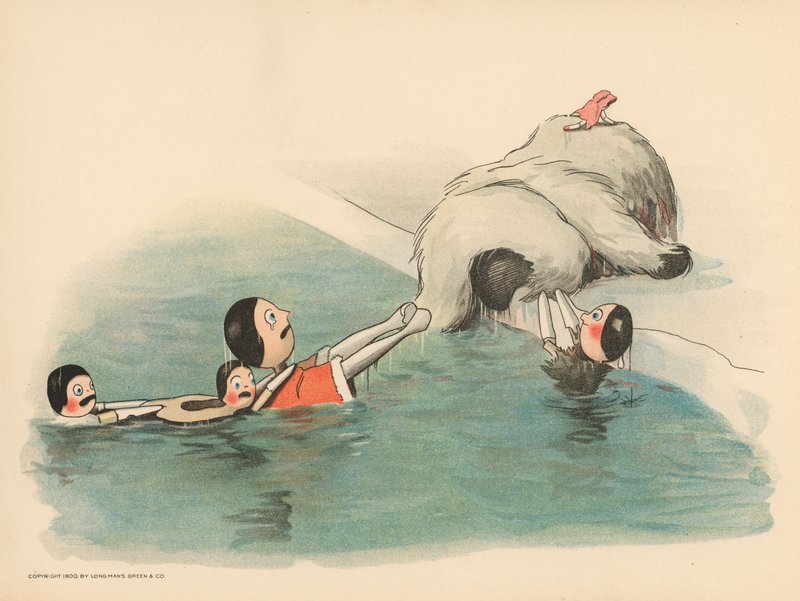 Illusztráció a The Golliwoggs Polar Adventures-hez alkotó: Florence K. Upton