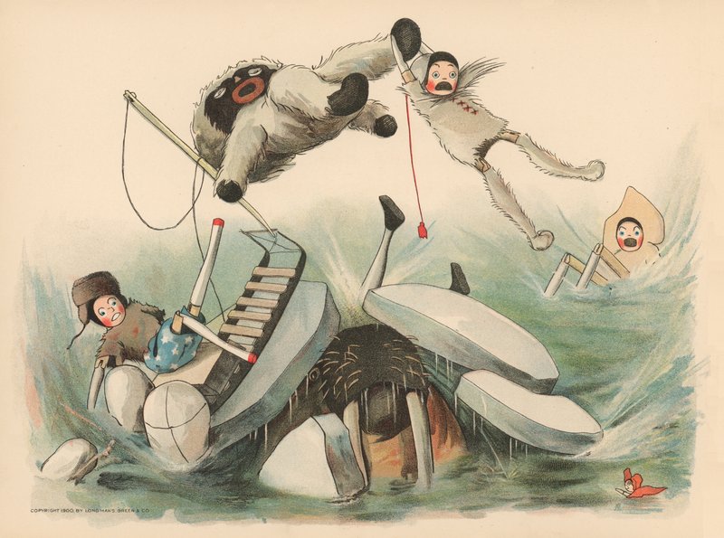 Illusztráció a The Golliwoggs Polar Adventures-hez alkotó: Florence K. Upton