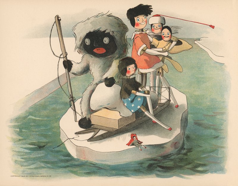 Illusztráció a The Golliwoggs Polar Adventures-hez alkotó: Florence K. Upton