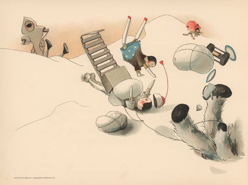 Illusztráció a The Golliwoggs Polar Adventures-hez alkotó: Florence K. Upton