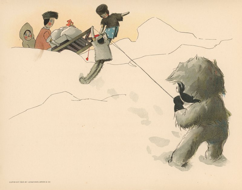 Illusztráció a The Golliwoggs Polar Adventures-hez alkotó: Florence K. Upton