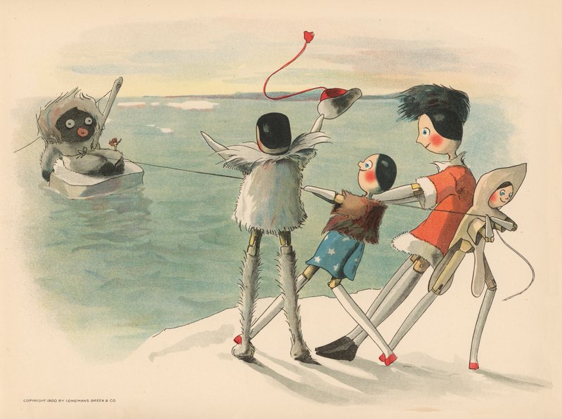 Illusztráció a The Golliwoggs Polar Adventures-hez alkotó: Florence K. Upton