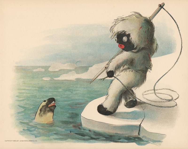 Illusztráció a The Golliwoggs Polar Adventures-hez alkotó: Florence K. Upton
