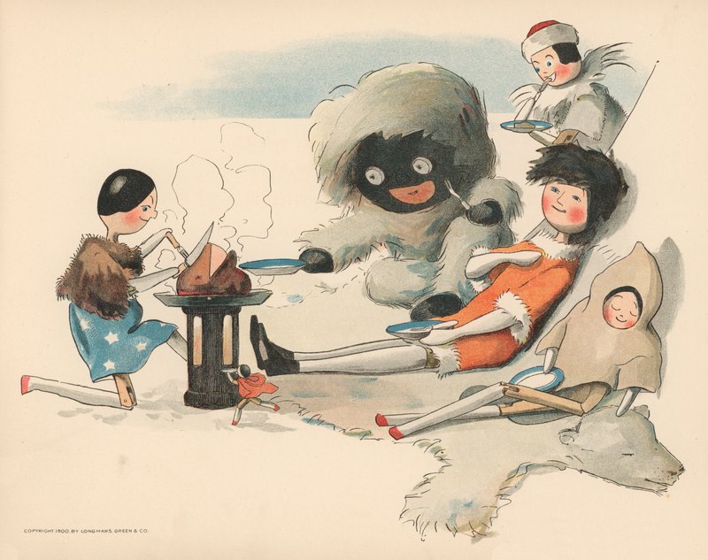 Illusztráció a The Golliwoggs Polar Adventures-hez alkotó: Florence K. Upton