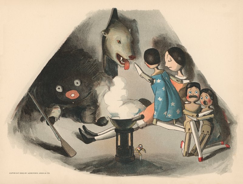 Illusztráció a The Golliwoggs Polar Adventures-hez alkotó: Florence K. Upton