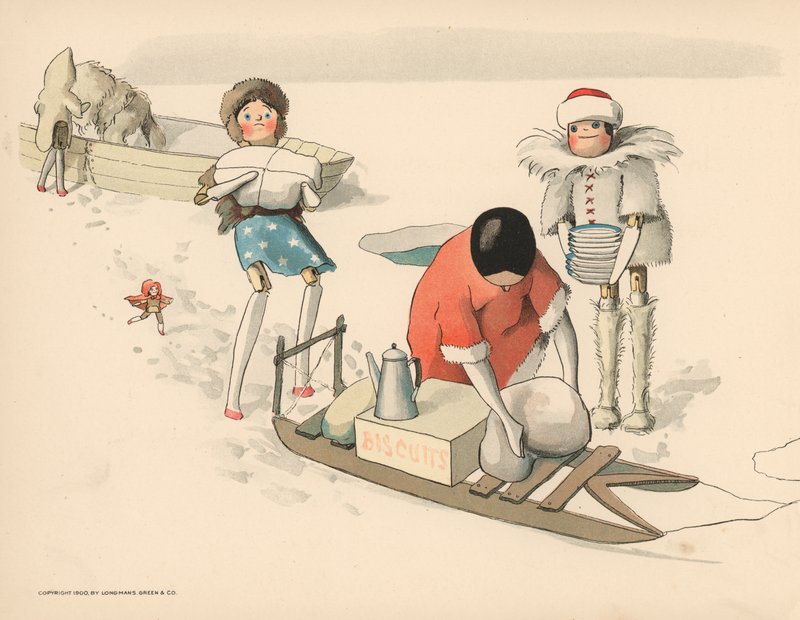 Illusztráció a The Golliwoggs Polar Adventures-hez alkotó: Florence K. Upton