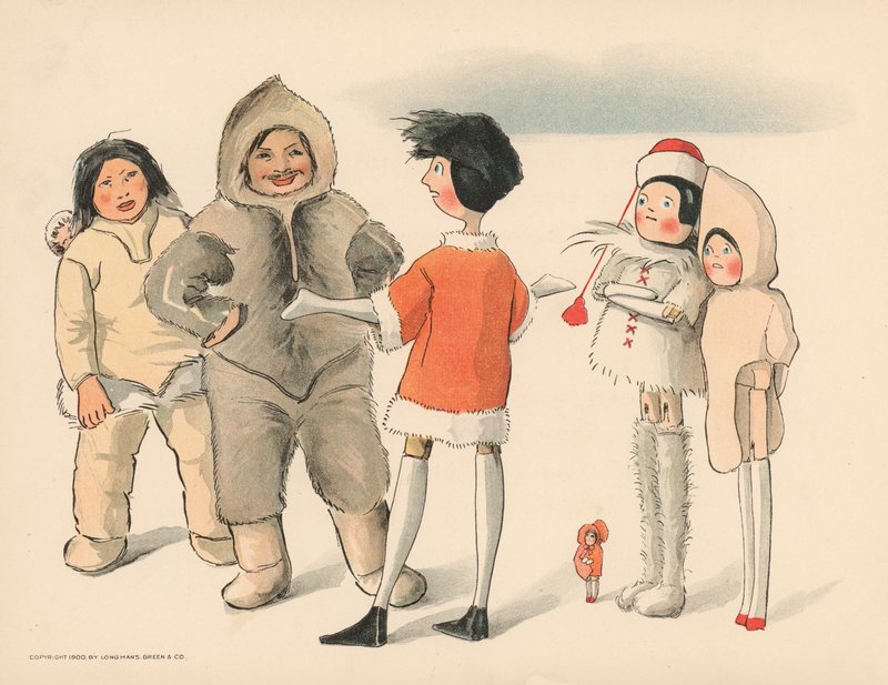 Illusztráció a The Golliwoggs Polar Adventures-hez alkotó: Florence K. Upton