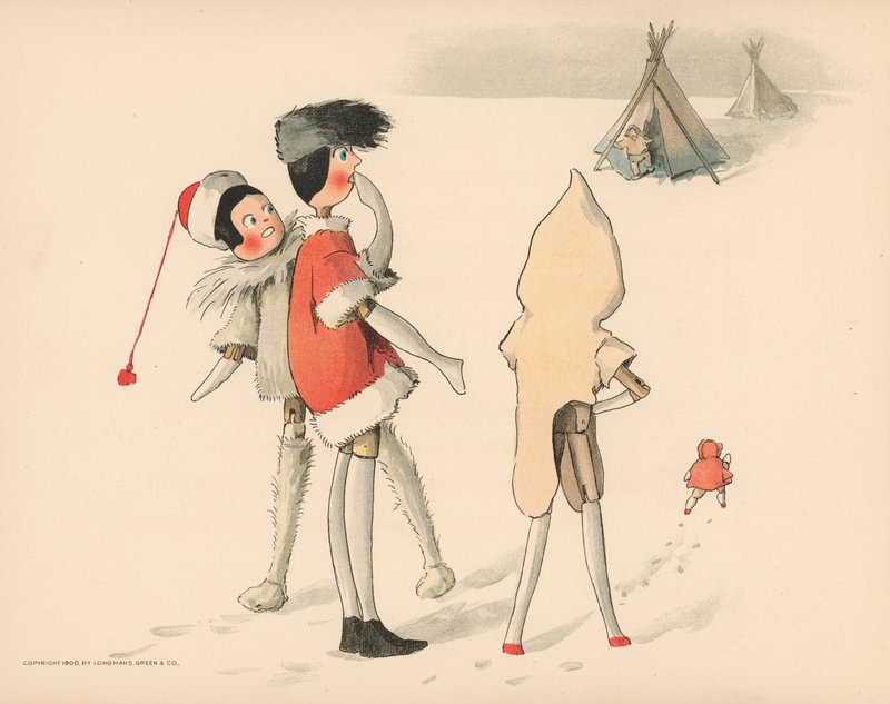 Illusztráció a The Golliwoggs Polar Adventures-hez alkotó: Florence K. Upton