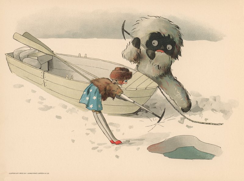 Illusztráció a The Golliwoggs Polar Adventures-hez alkotó: Florence K. Upton