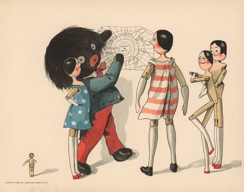 Illusztráció a The Golliwoggs Polar Adventures-hez alkotó: Florence K. Upton