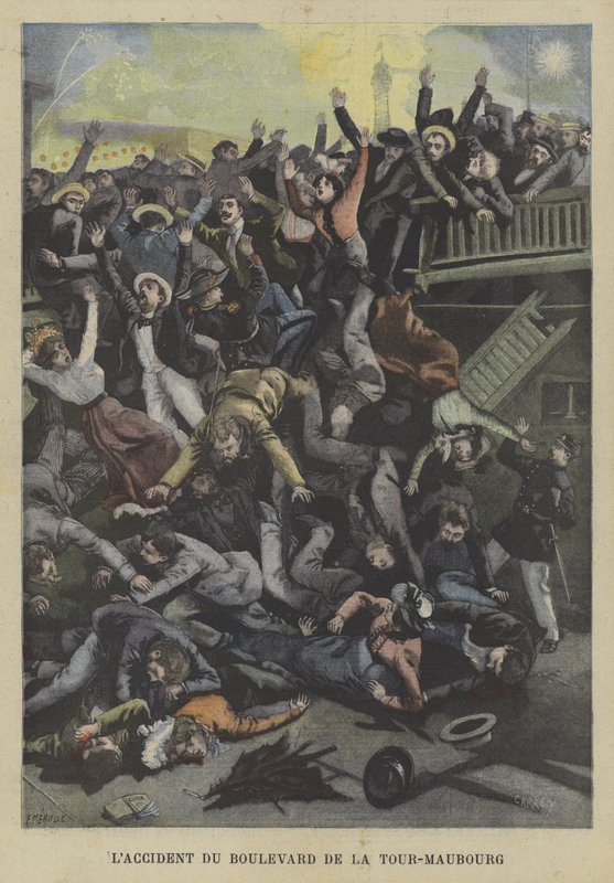 Baleset a Boulevard de la Tour-Marbourgban, Párizsban alkotó: Fortune Louis Meaulle