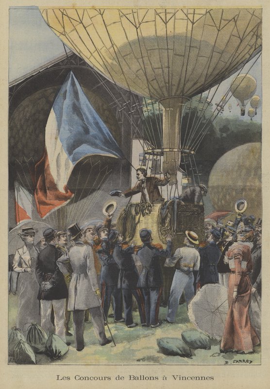 Léggömbverseny Vincennes-ben, Párizsban alkotó: Fortune Louis Meaulle