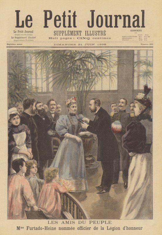 A francia filantróp, Cecile Furtado-Heine kitüntető légió kitüntetést kapott alkotó: Fortune Louis Meaulle