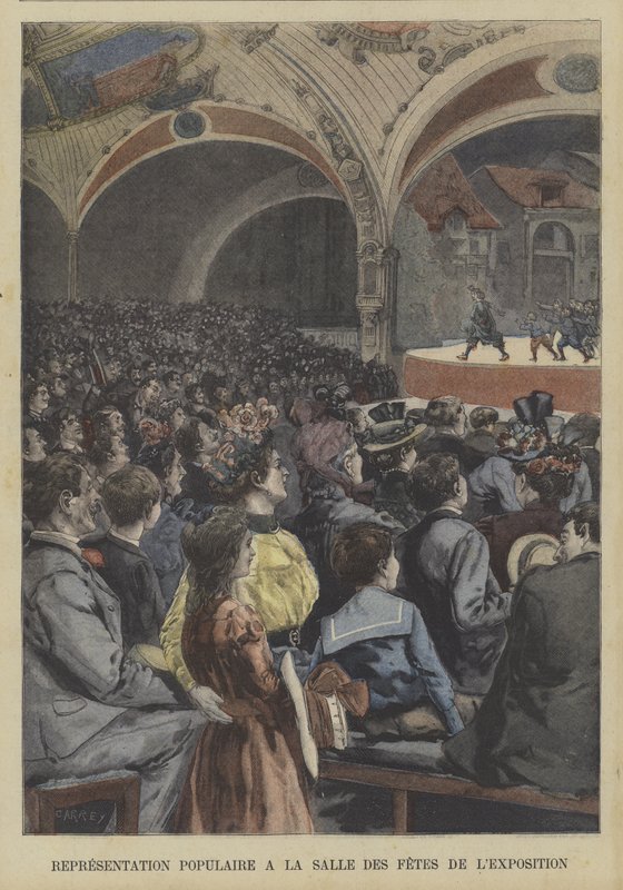 Népszerű előadás az Exposition Universelle 1900 fesztiváltermében, Párizsban alkotó: Fortune Louis Meaulle