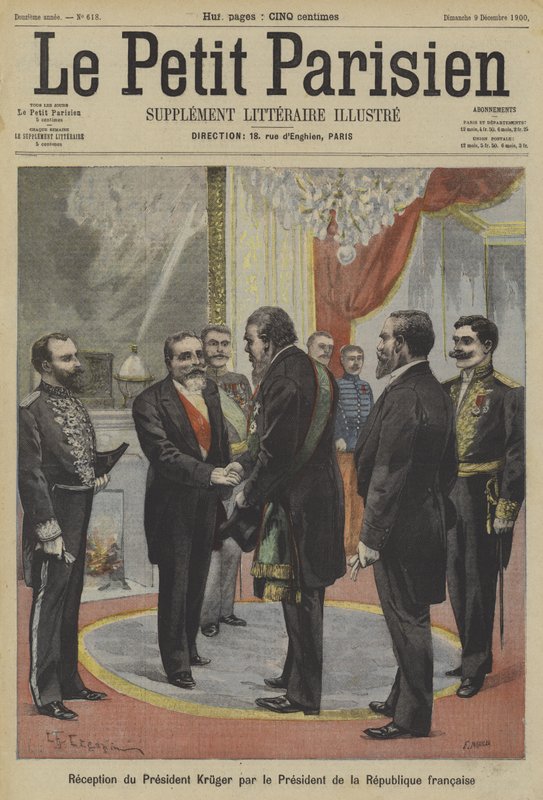 Emile Loubet francia elnök fogadta Paul Krugert, a Transvaal korábbi elnökét alkotó: Fortune Louis Meaulle