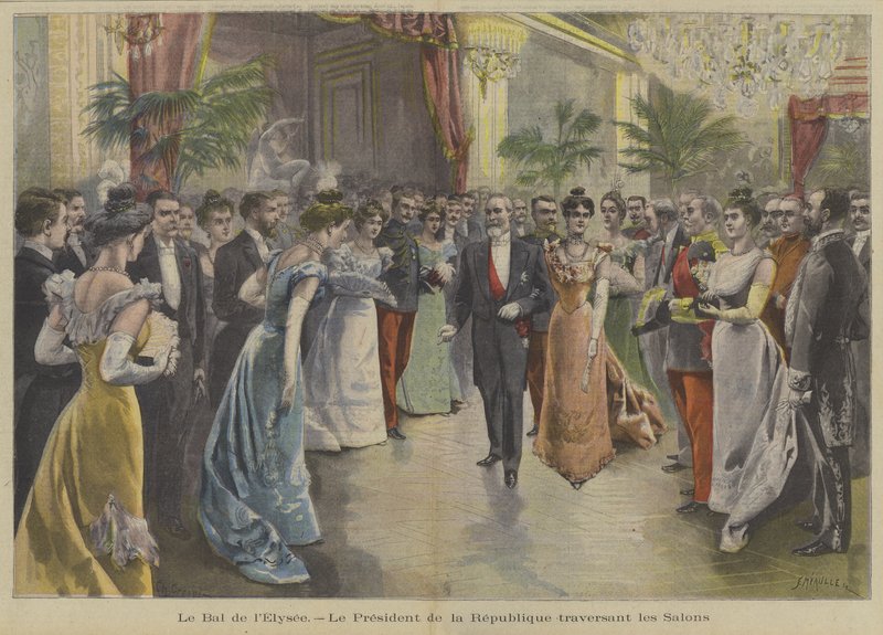 Loubet francia elnök egy bálon a párizsi Elysee-palotában alkotó: Fortune Louis Meaulle